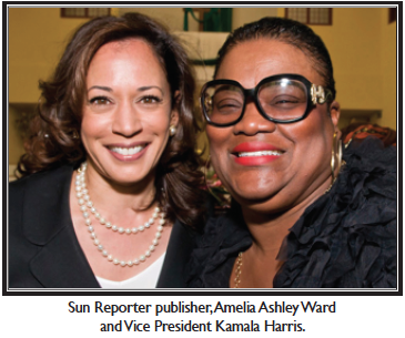 Sun Reporter publisher, Amelia Ashley Ward and Vice President Kamala Harris